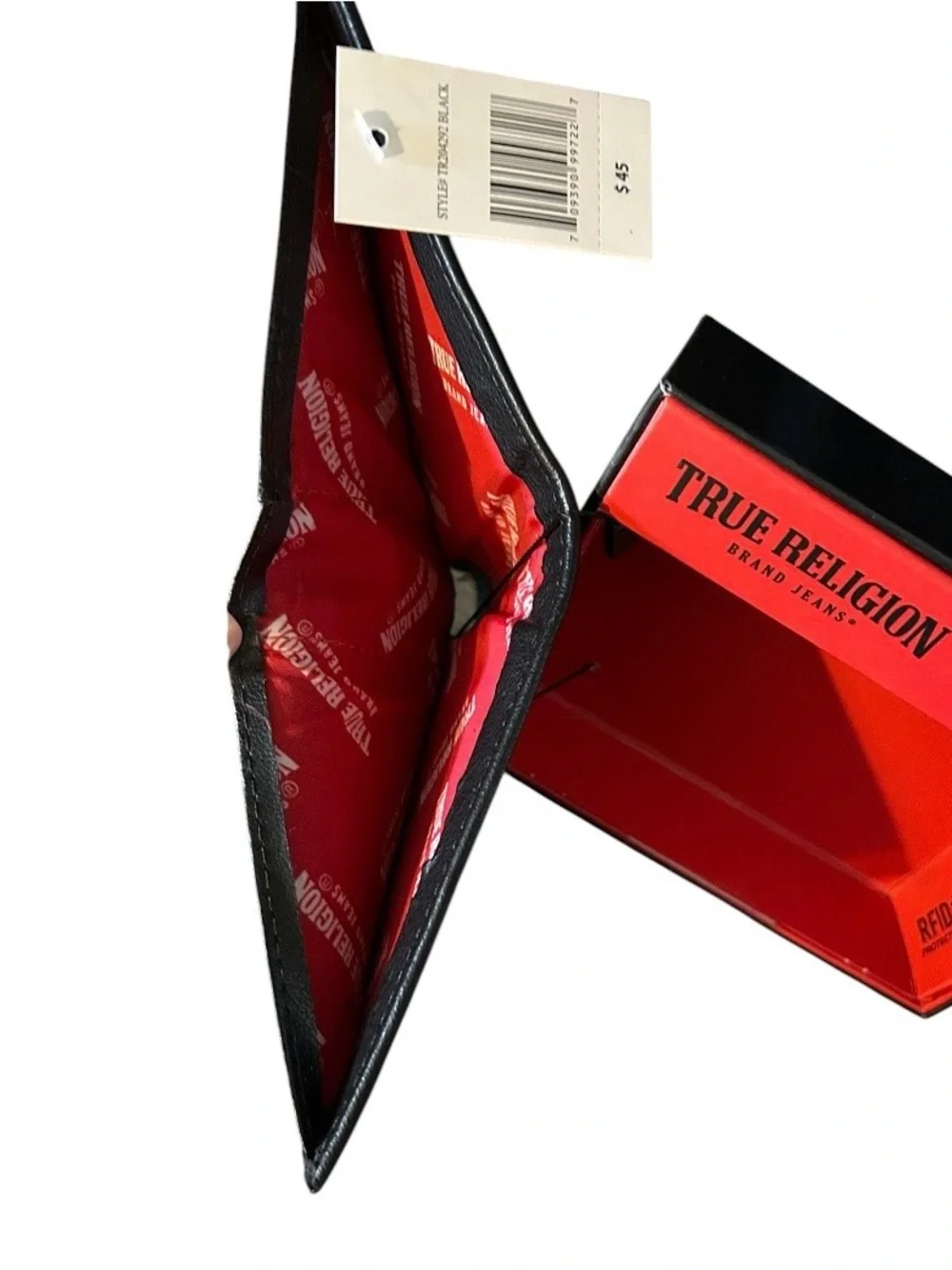 True Religion Men’s Black Leather RFID Wallet